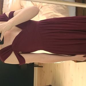 Lulus full length bridesmaid dress in burgundy